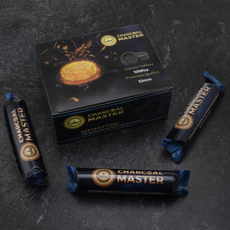 CHARCOAL MASTER Quick Light Charcoal Tablets for Incense â€“ 33mm Capsules â€“ Charcoal Disk Lights â€“ Instant Fire Coal Tablets â€“ Set of 100 Charcoal Disks per Box - Image 2